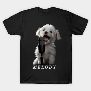 Melody a Singing Puppy Dark T-Shirt